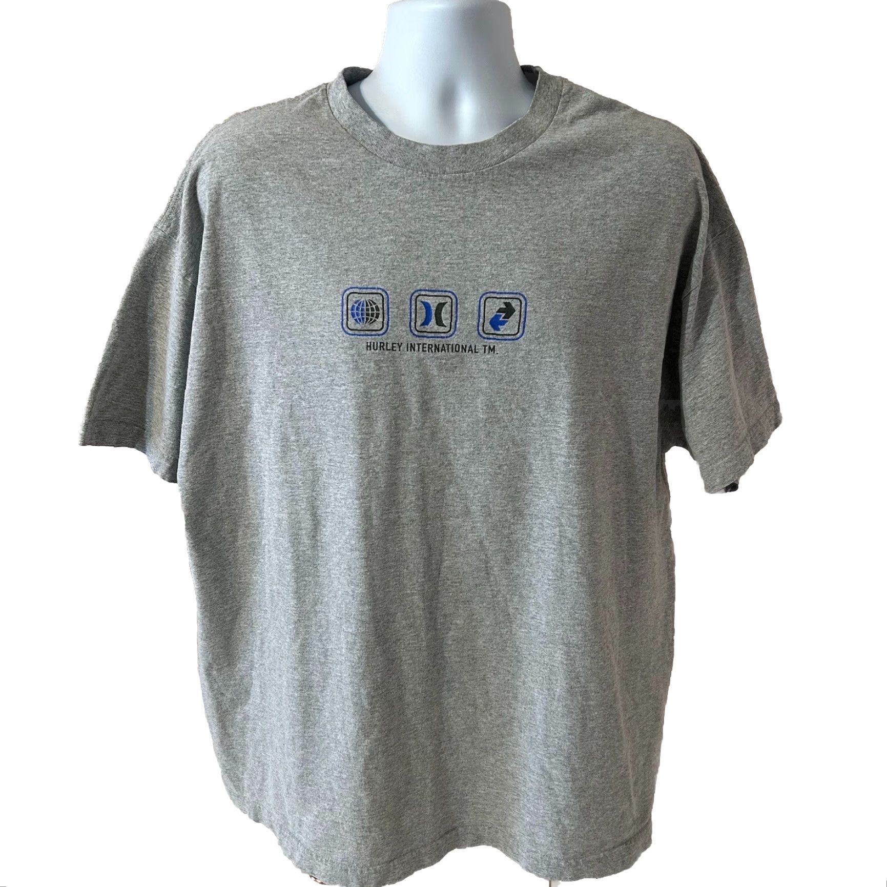 Hurley VINTAGE Hurley International Shirt Men 2XL Gray Short Sleeve Double Sided USA Crew Neck T-Shirt Hurley Beach Surf Logo Solid Cotton Polyester Size US XXL / EU 58 / 5 - 7 Thumbnail