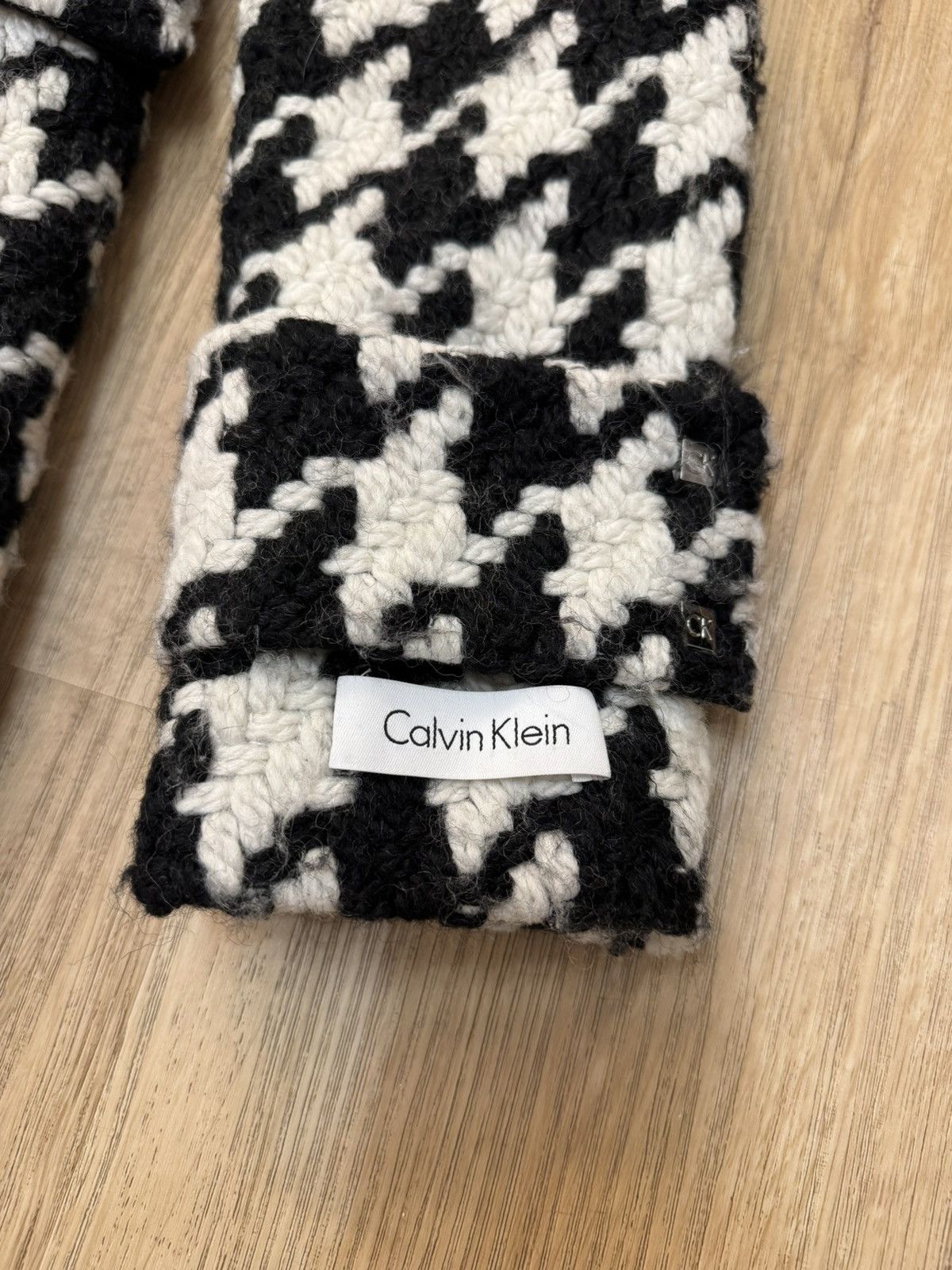 Calvin Klein Calvin Klein Houndstooth Coat Wool Acrylic Black White 2 S Size S / US 4 / IT 40 - 4 Thumbnail