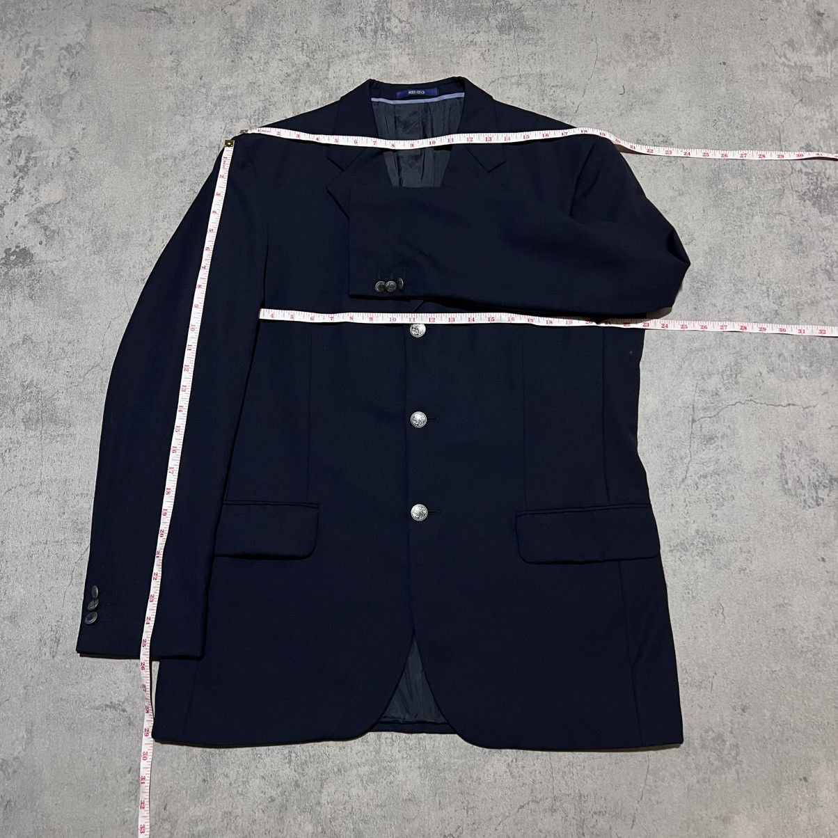 Kenzo Kenzo Homme Navy Wool Blazer Size 48L - 9 Thumbnail