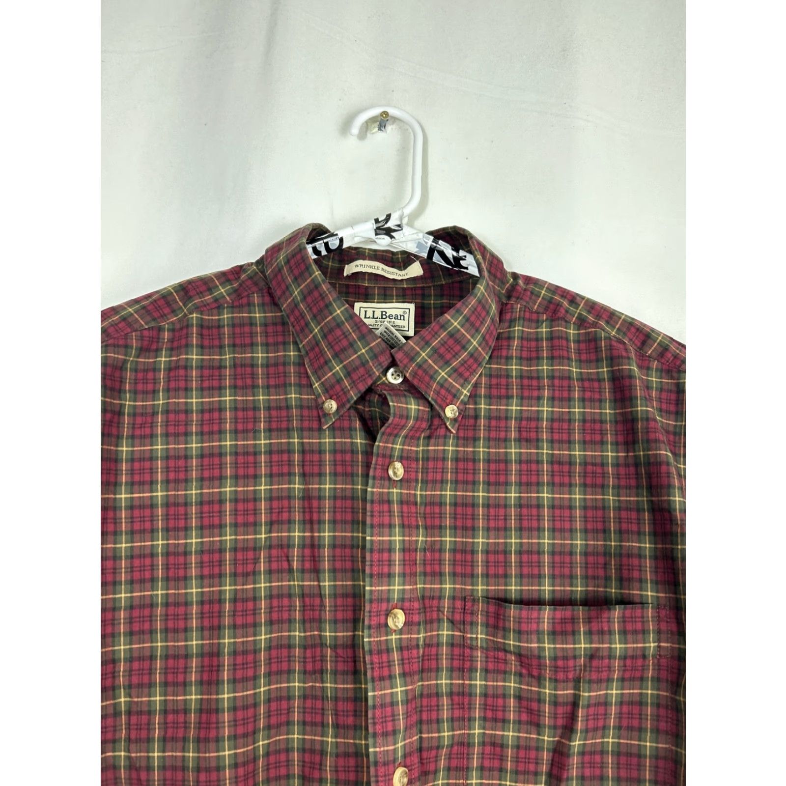 Vintage LL Bean Men’s Medium Red Green Plaid Lumberjack Shirt Long Sleeve Button-Up Size US XL / EU 56 / 4 - 5 Thumbnail