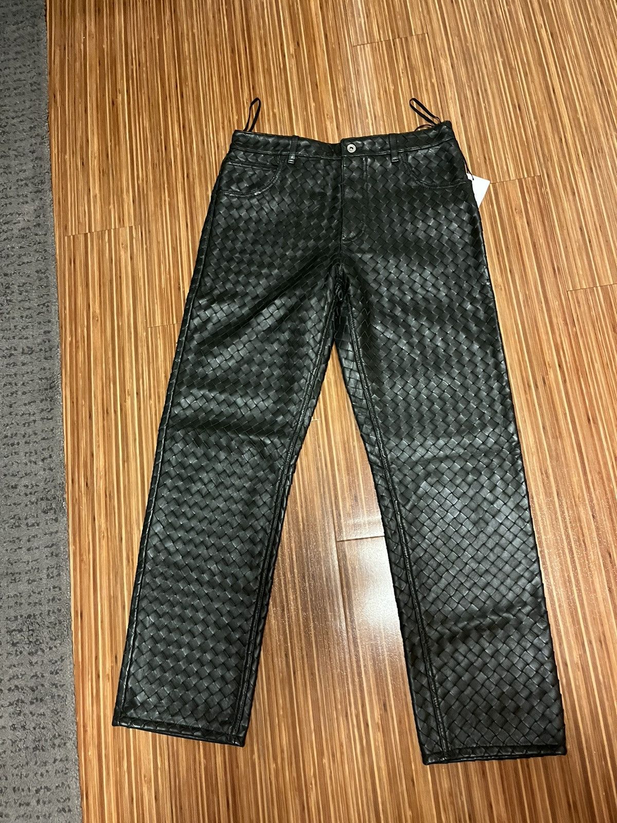 Bottega Veneta Intrecciato Leather Trousers Size US 32 / EU 48 - 4 Thumbnail