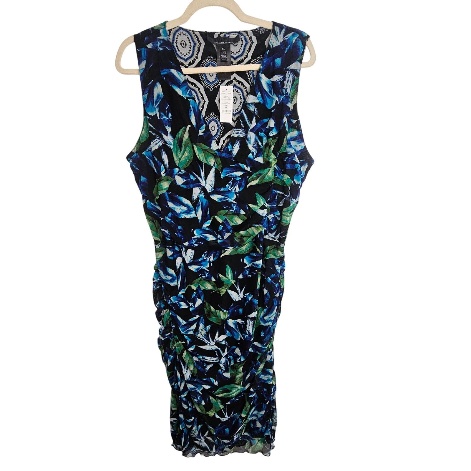 White House Black Market White House Black Market Elena Leaf Ruched Sheath Dress Size XL / US 12-14 / IT 48-50 - 1 Thumbnail