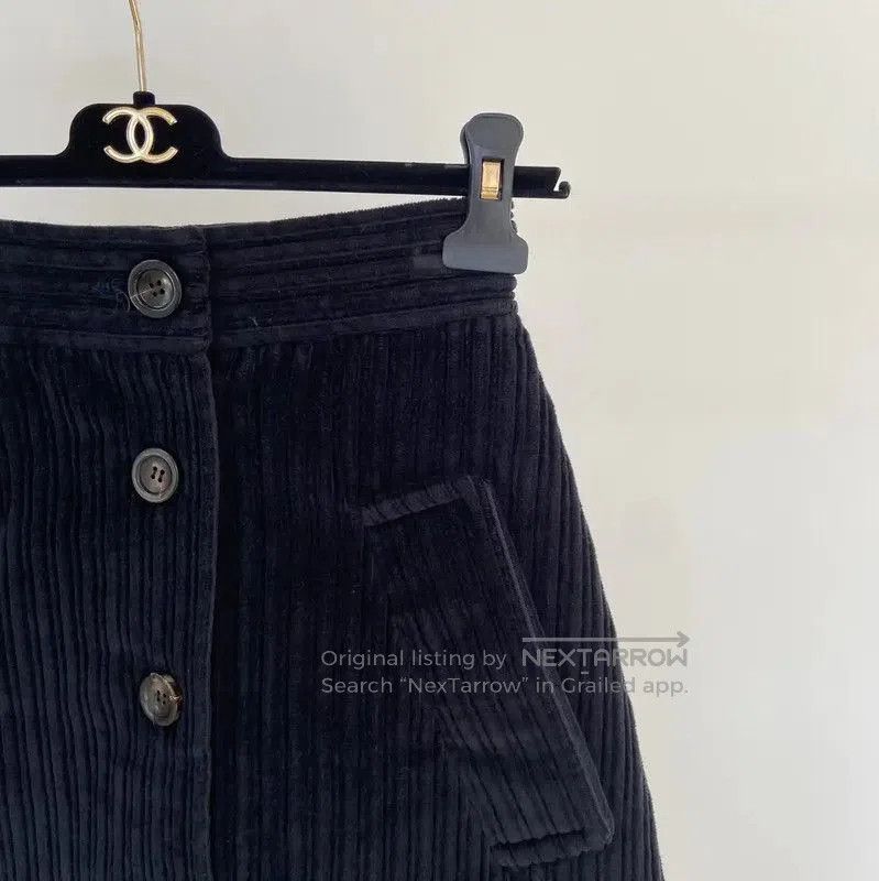 Miu Miu Miu Miu Black Cotton Striped Mini Skirt . Size 23" - 3 Thumbnail