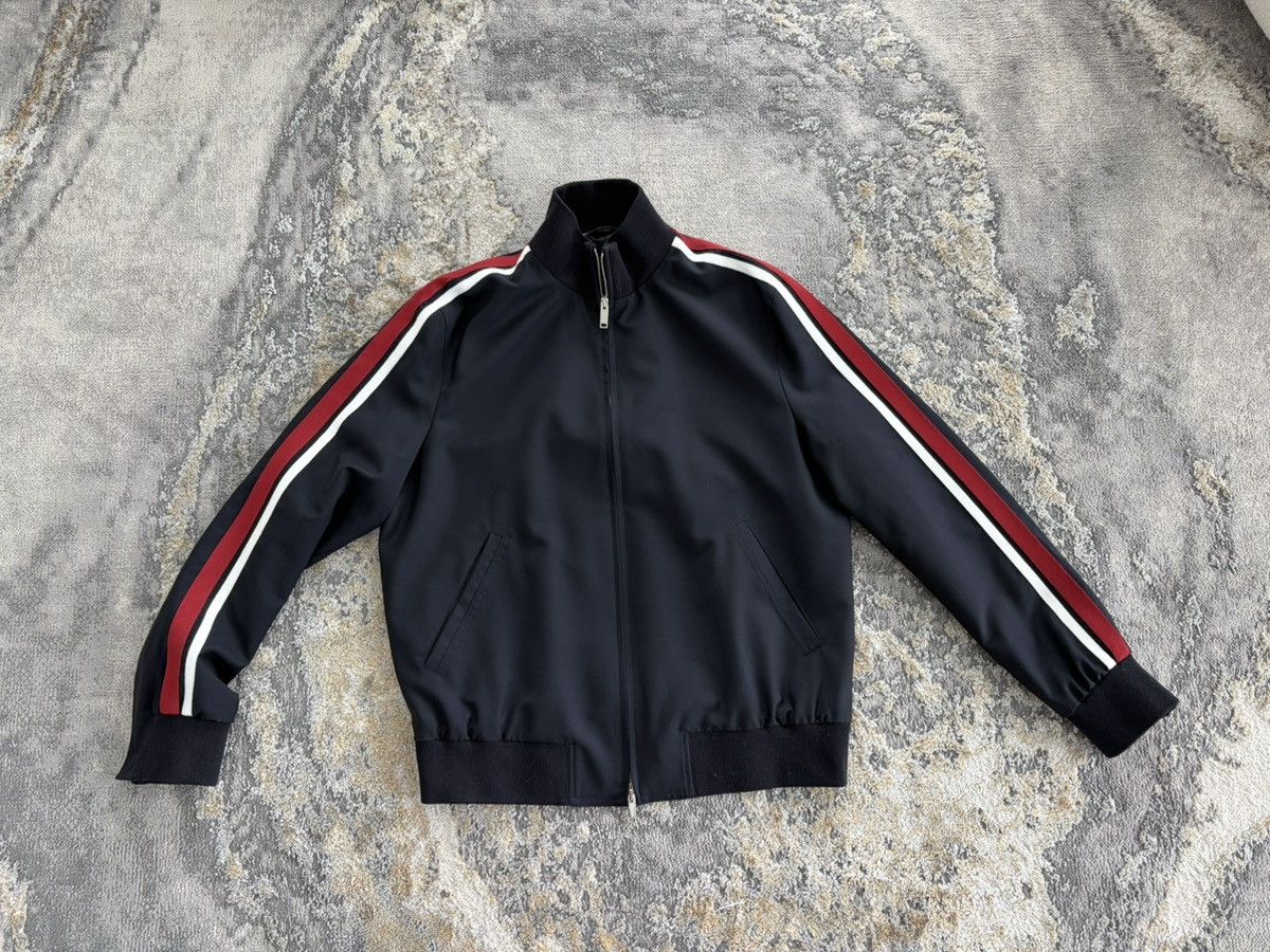 Valentino Valentino Track Jacket Navy Blue Red Stripe Size US M / EU 48-50 / 2 - 1 Thumbnail