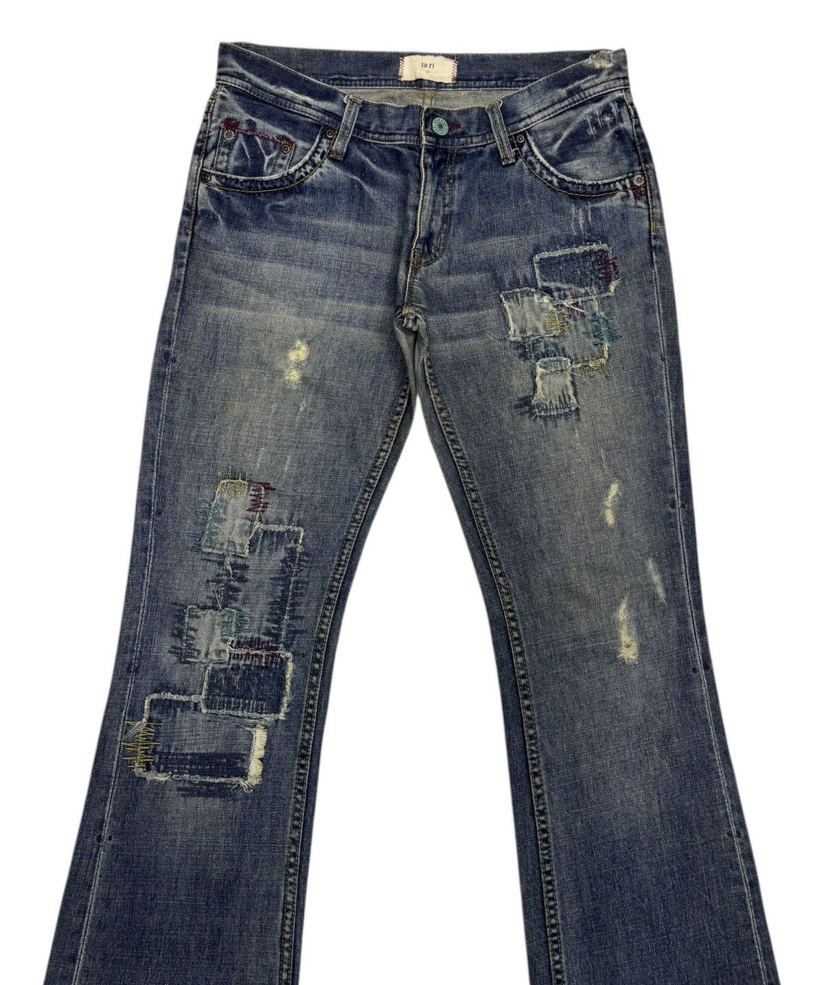 Kapital A:R Sashiko Boro Patchwork Flared Jeans Distressed Denim Size US 31 - 4 Thumbnail