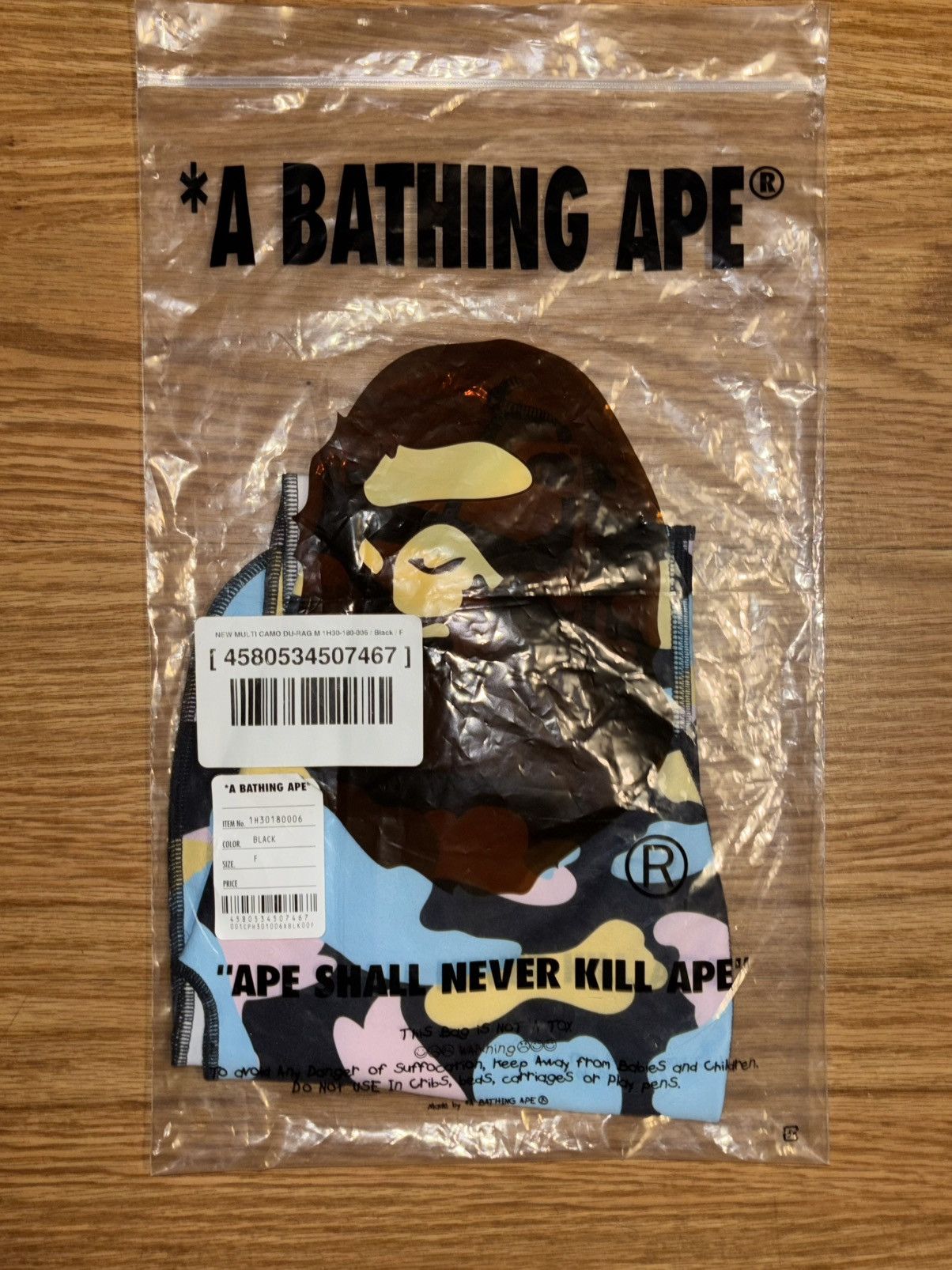 Bape “Black Cotton Candy Camo” Durag