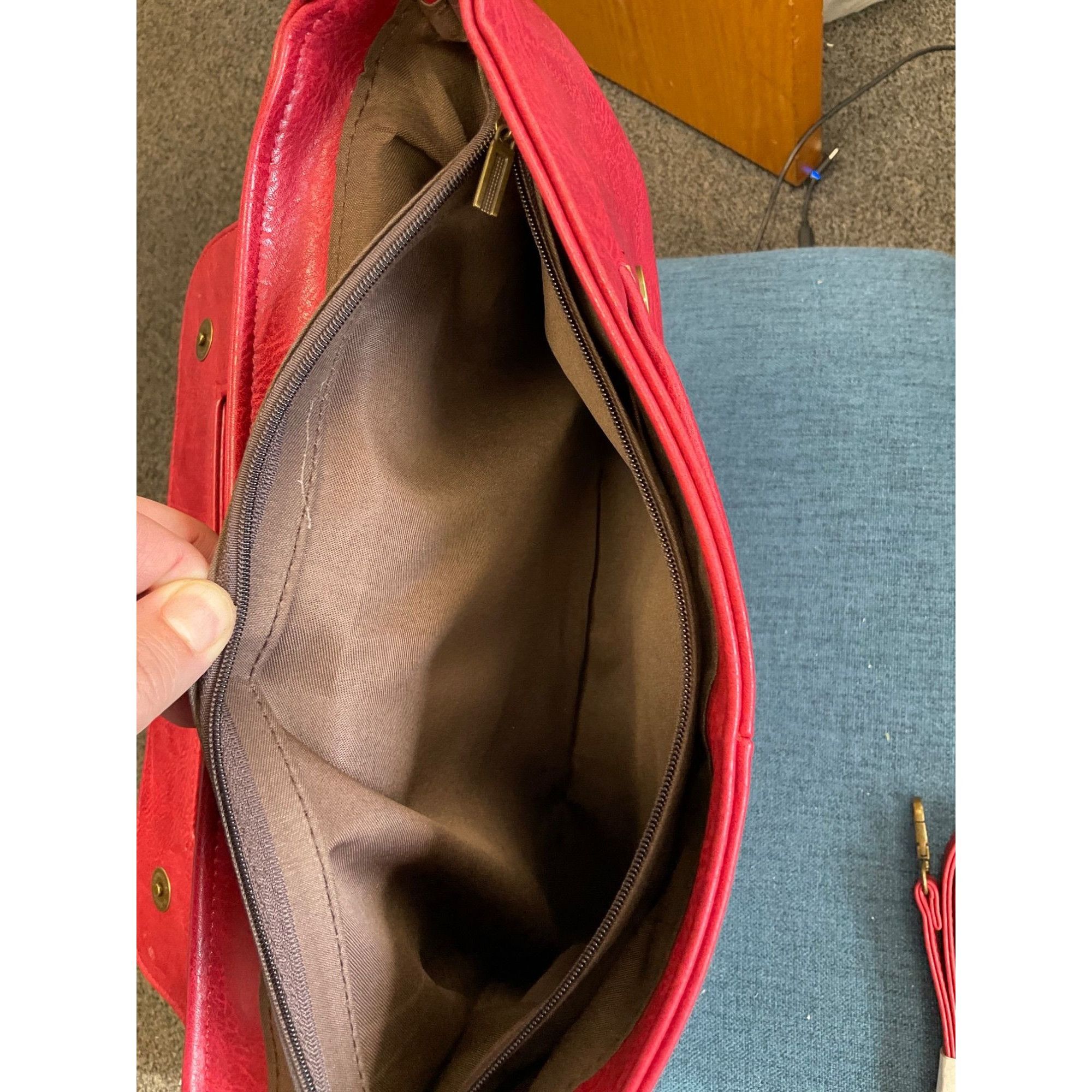Other Red Faux Leather Foldover Clutch/Shoulder Bag With Magnetic Size ONE SIZE - 7 Thumbnail
