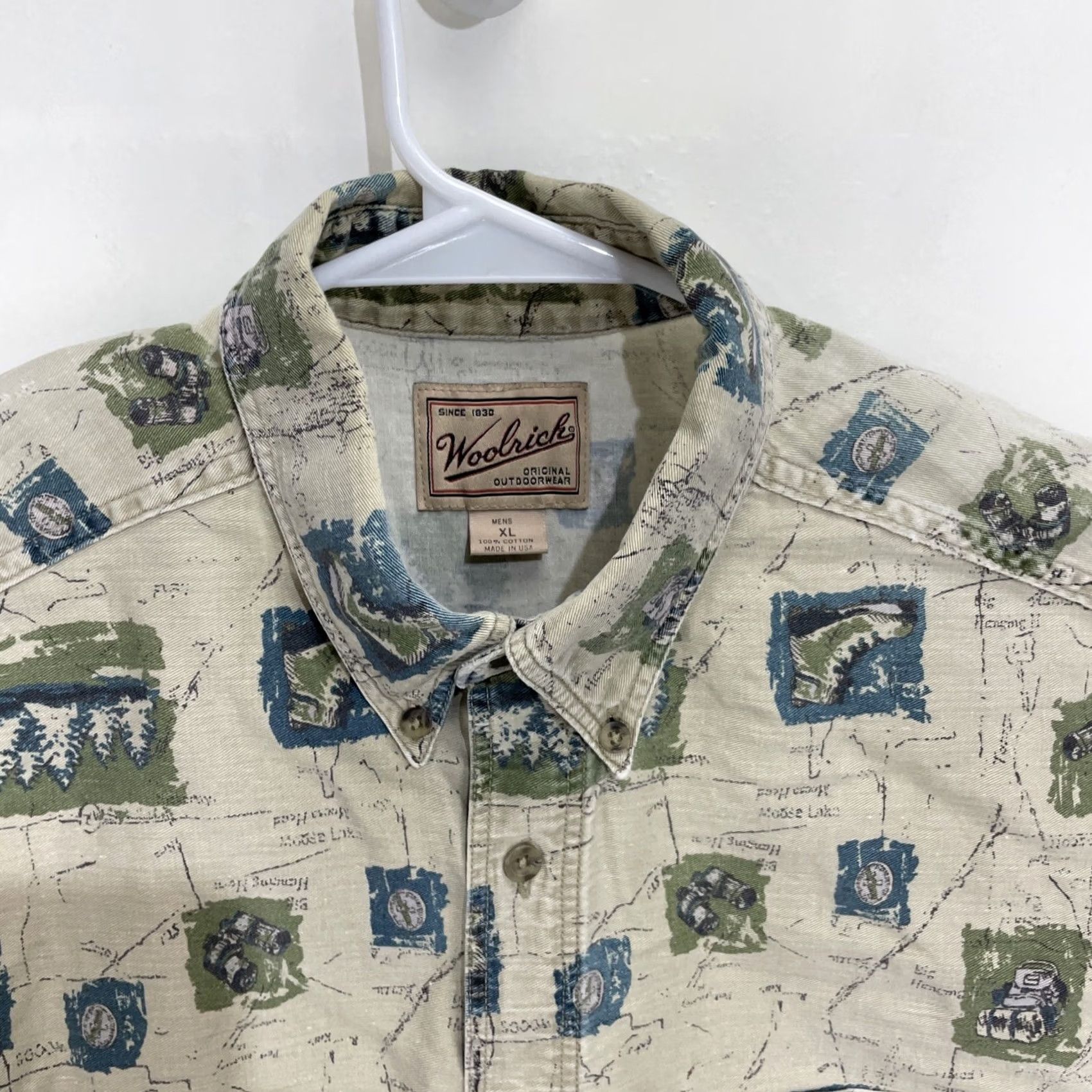 Vintage VINTAGE Woolrich Button-Down Shirt Mens XL Hiking Camp Pocket Cotton Camping Shirt Size US XL / EU 56 / 4 - 3 Thumbnail