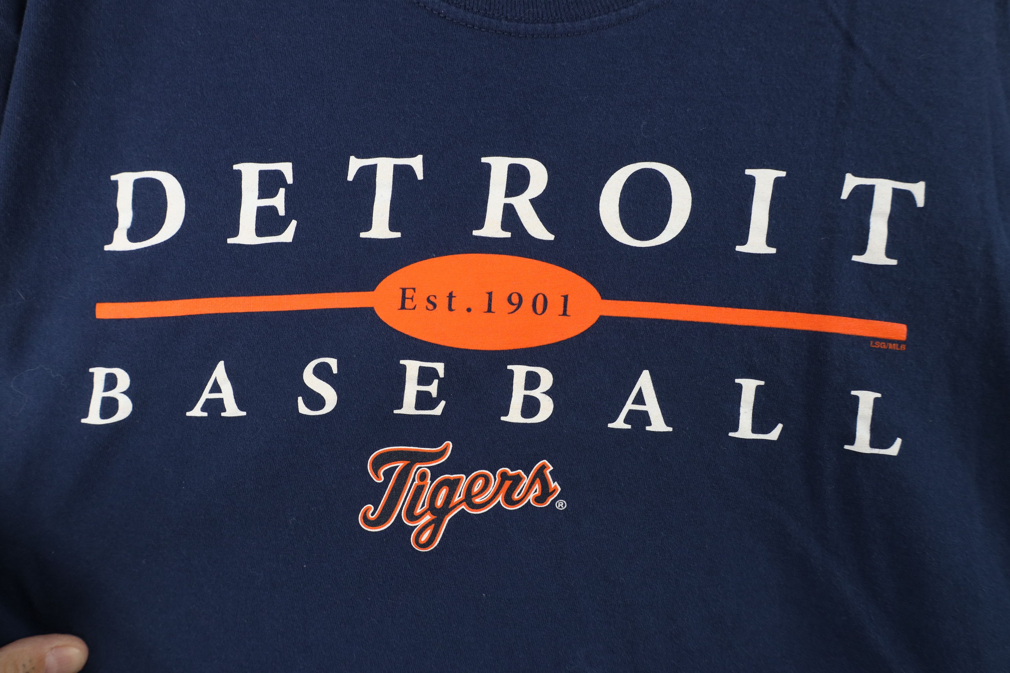 Vintage Y2K Spell Detroit Tigers Baseball Long Sleeve T-Shirt Blue Size US XL / EU 56 / 4 - 4 Thumbnail