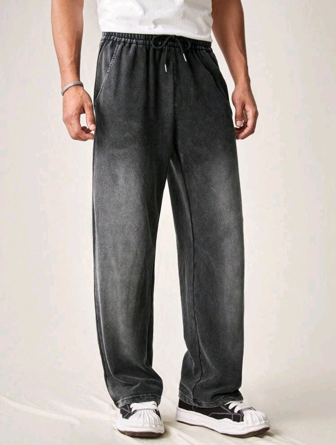 Japanese Brand Simple Loose Knitted Faded Black Gray sh Size US 35 - 1 Thumbnail