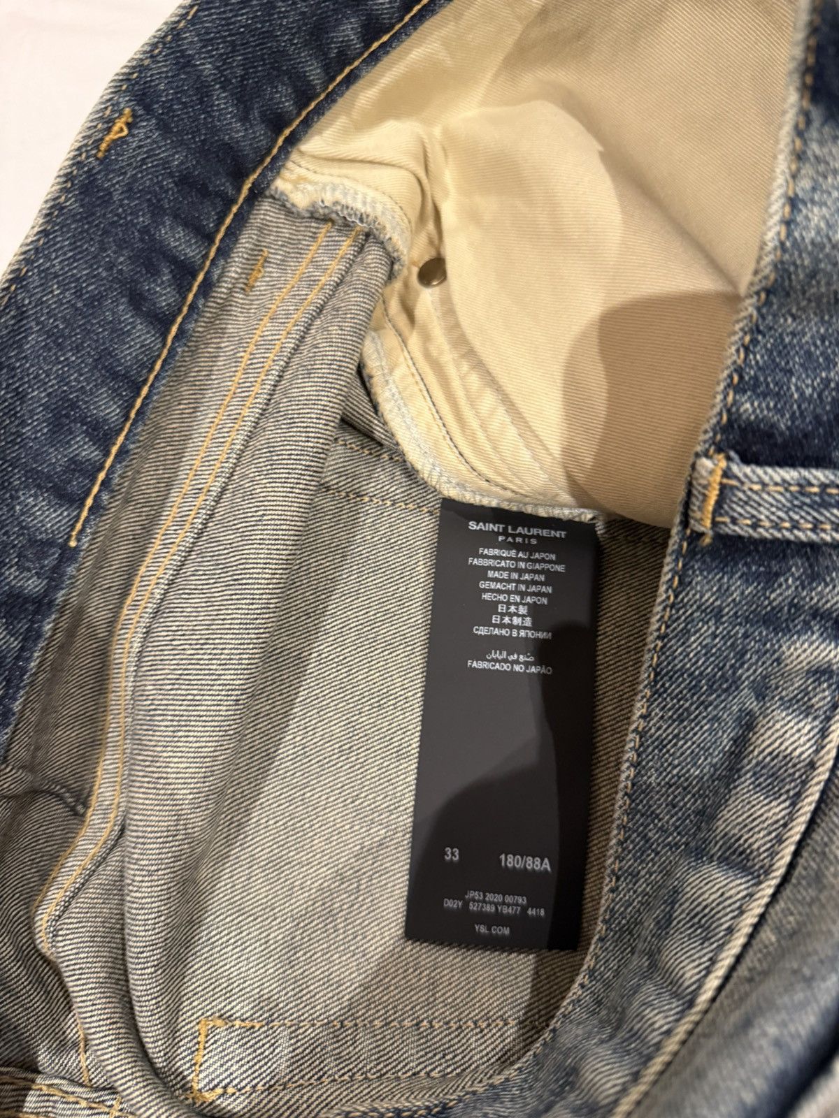 Saint Laurent Paris Dark Blue D02 Saint Laurent Jeans Size US 33 - 5 Thumbnail