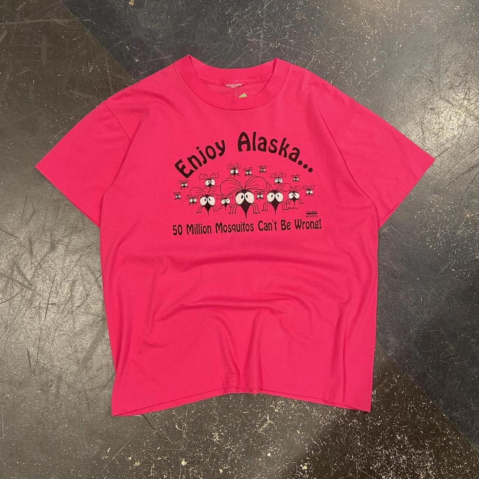 Vintage 90s Alaska Mosquito Tee Size US XL / EU 56 / 4 - 1 Thumbnail
