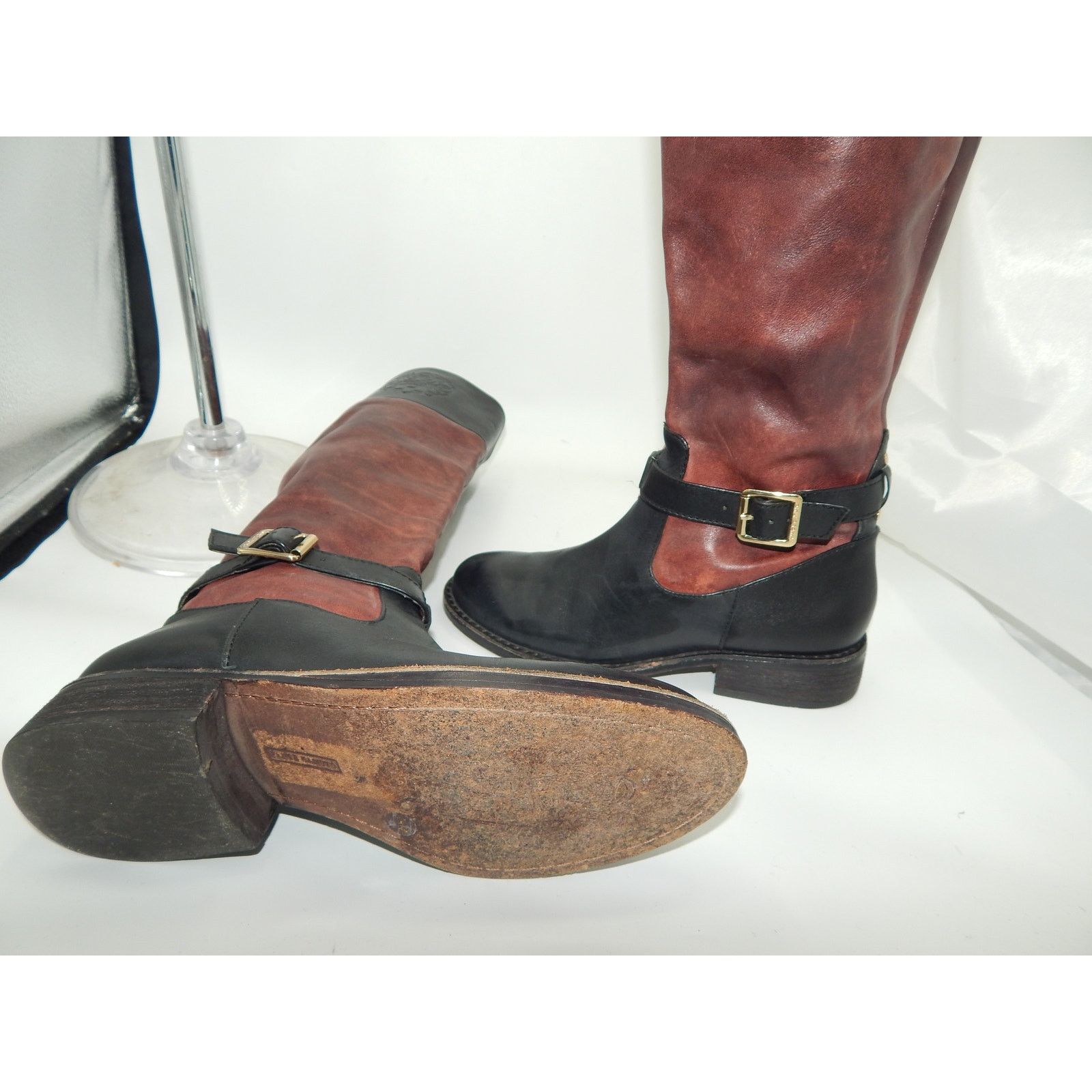 Vince Camuto Vince Camuto Black Brown Leather Boots Size 36 / 6 Size US 6 / IT 36 - 3 Thumbnail