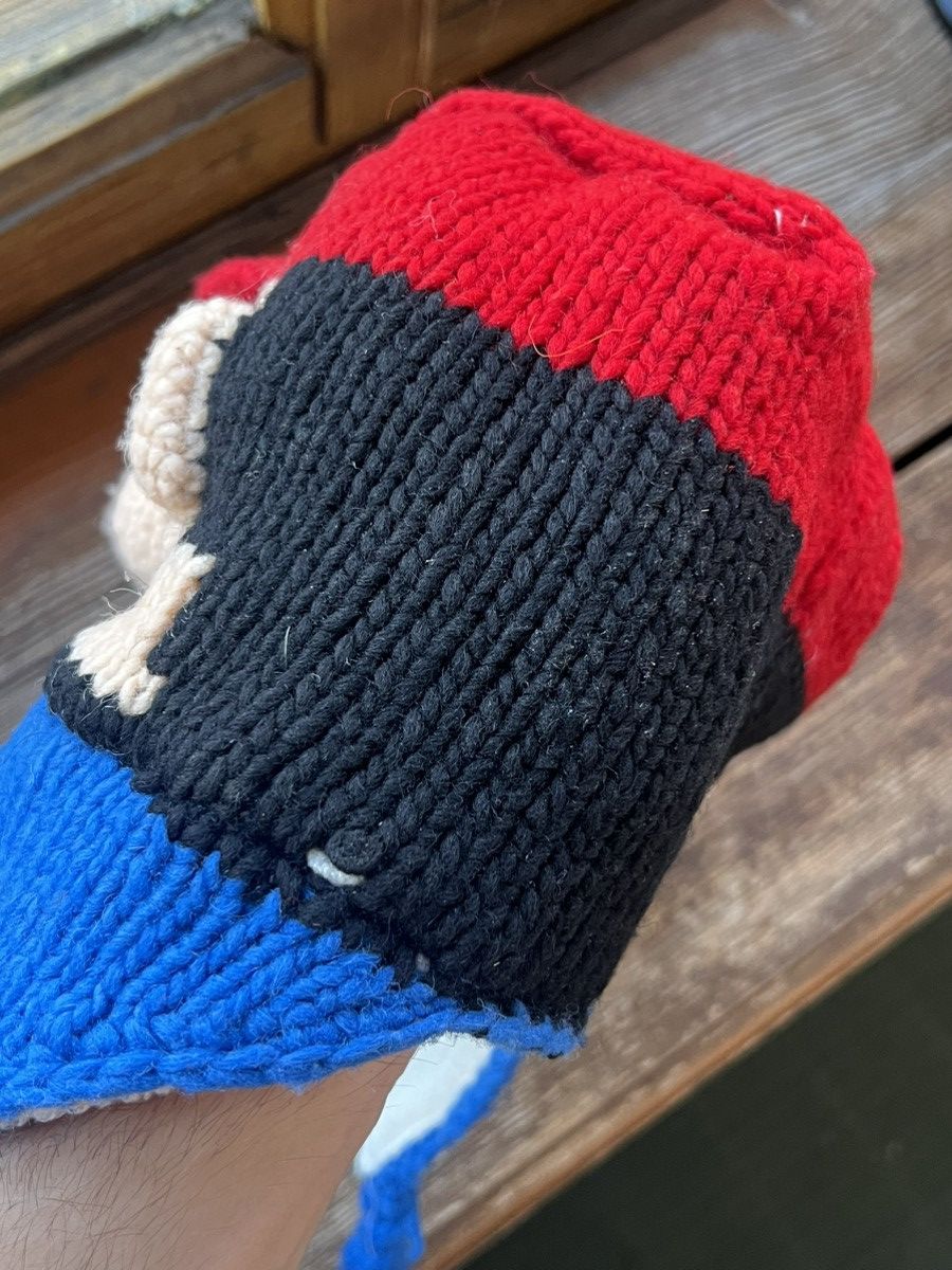 Hat Club Vintage Y2K Super Mario 90s handmade Knit Beanie Hat Cosplay Size ONE SIZE - 14 Thumbnail