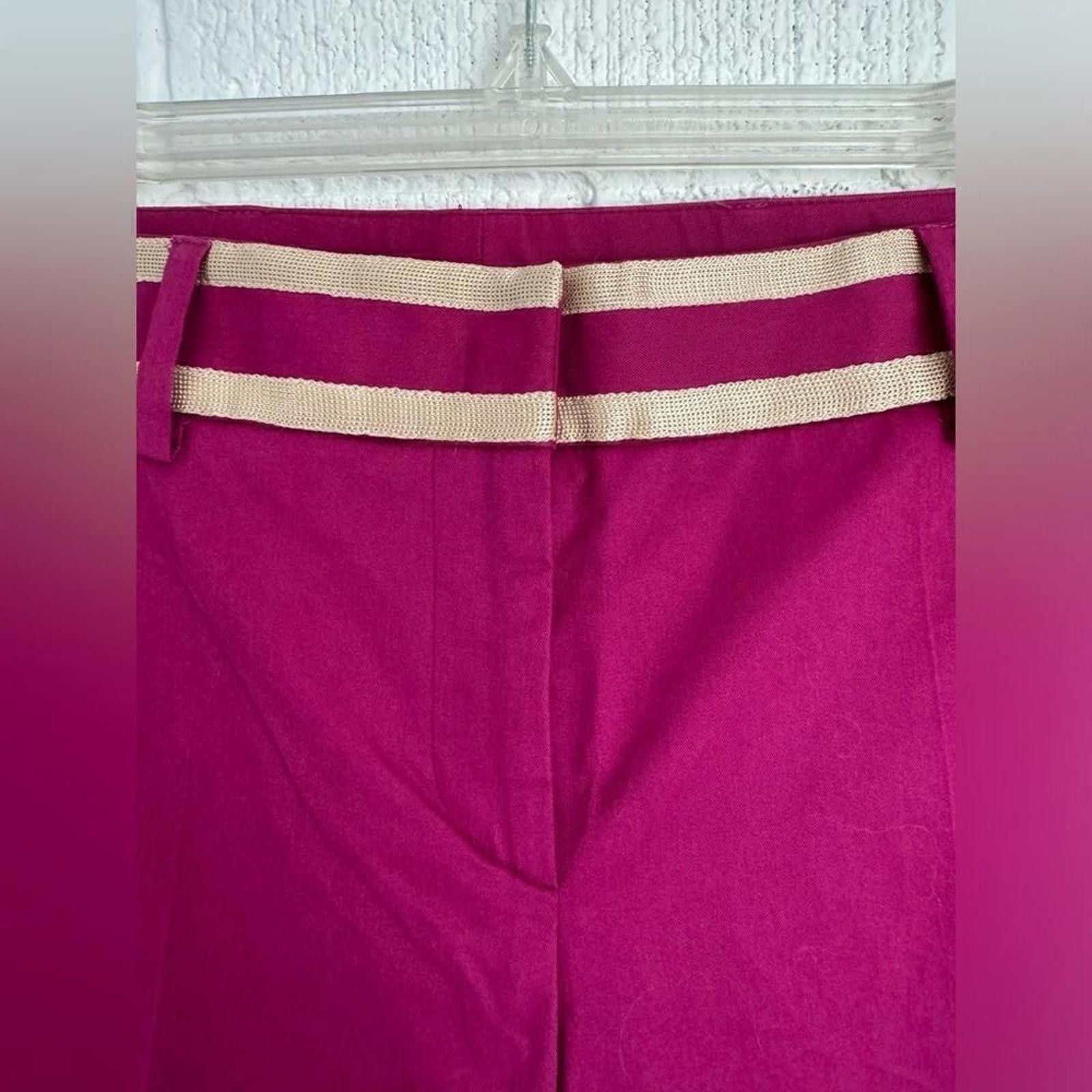 Designer Fuchsia Dress Pants Striped Waistband RED Valentino Size 28" / US 6 / IT 42 - 9 Thumbnail