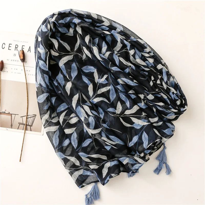 Japanese Brand × Vintage Floral Thin Tassel Viscose Shawl Scarf Lady Size ONE SIZE - 4 Thumbnail
