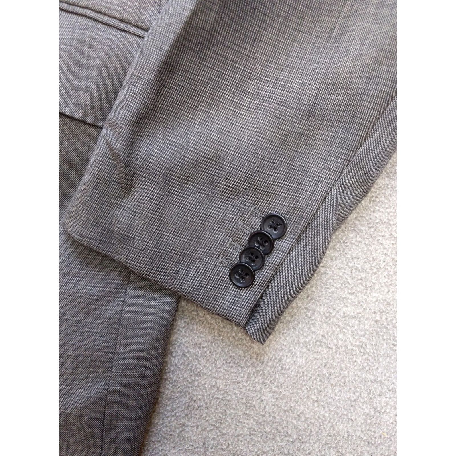 Banana Republic Banana Republic Blazer Mens 42L Gray Wool Tailored Fit Sport Coat Jacket Classic Size 42R - 2 Thumbnail