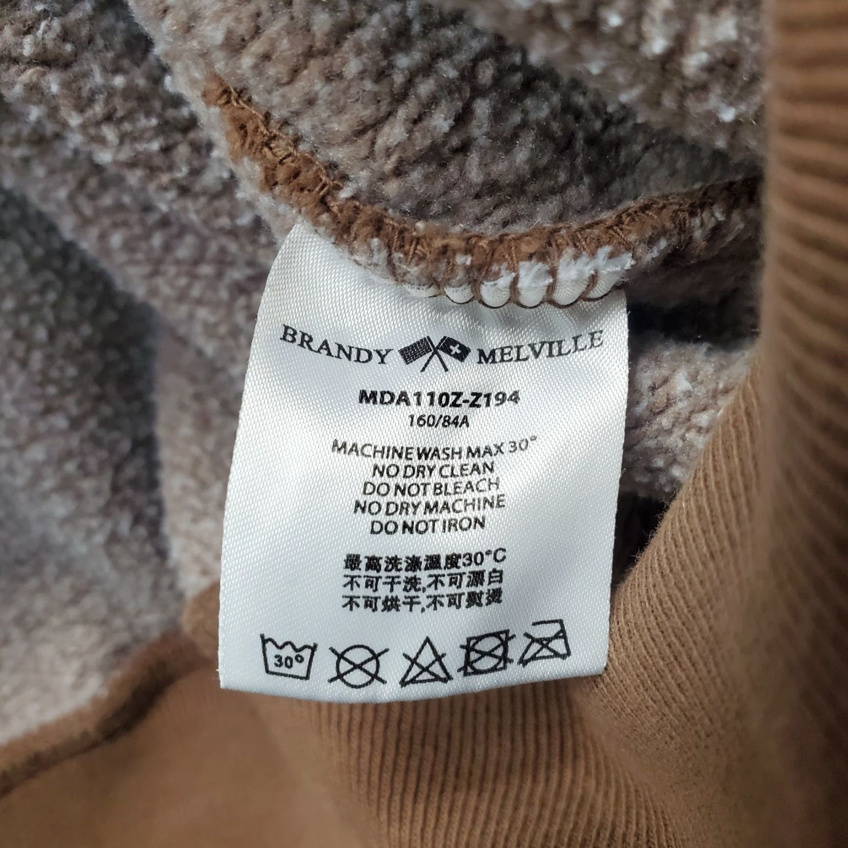 Brandy Melville Brandy Melville Hoodie Womens XL Brown Fleece Lined Relaxed Pouch Pocket Full Zip Hoodie Womens XL Brown Brandy Melville Size XL / US 12-14 / IT 48-50 - 6 Thumbnail