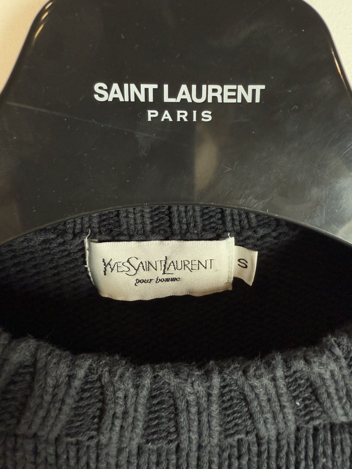 Yves Saint Laurent Heavy YSL Sweater Knit Thick Grey/black Paris Sweatshirt Size US S / EU 44-46 / 1 - 5 Thumbnail