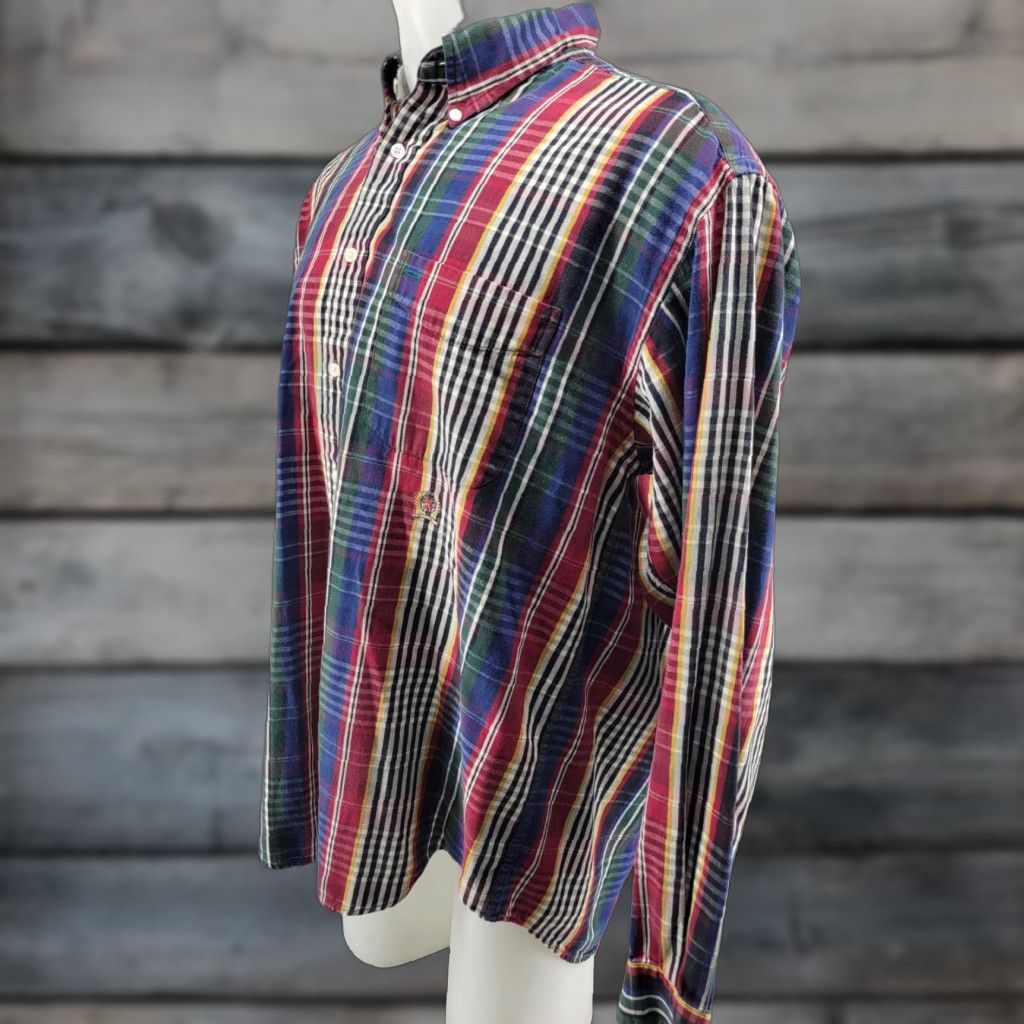 Tommy Hilfiger VTG Tommy Hilfiger Men Plaid Button Up Shirt XL 90s Crest Logo Cotton Multicolor Shirt Mens Button-Front Theme 90s Size US XL / EU 56 / 4 - 1 Thumbnail