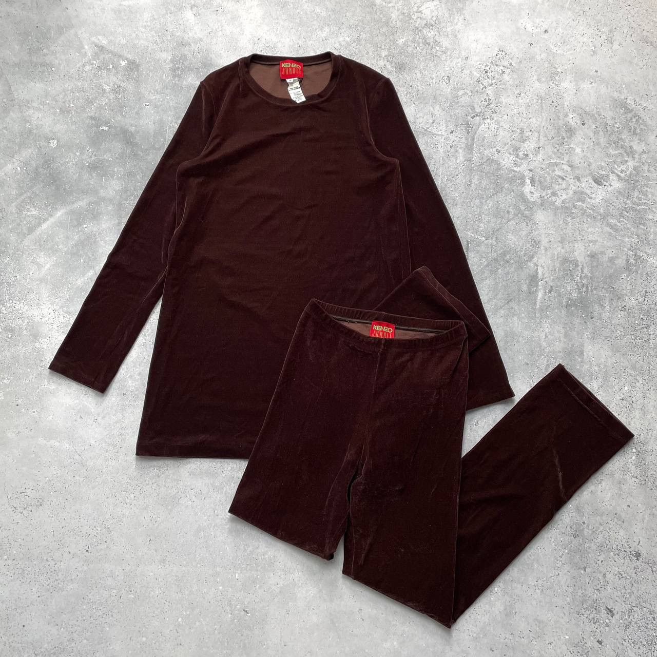 Kenzo × Vintage Vintage Kenzo Jungle Velour Set LS Top Pants Women’s Size M / US 6-8 / IT 42-44 - 1 Thumbnail
