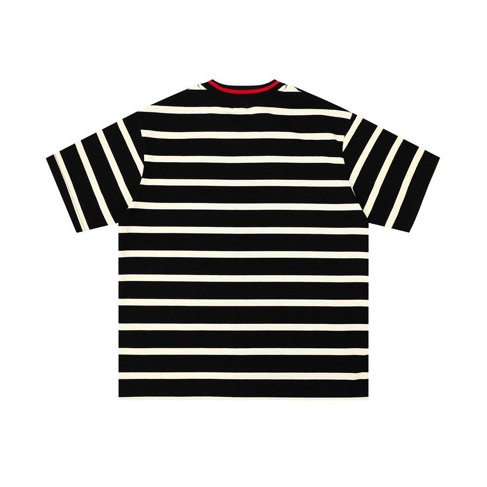 Japanese Brand Men's loose striped crew neck T-shirt Size US M / EU 48-50 / 2 - 2 Thumbnail