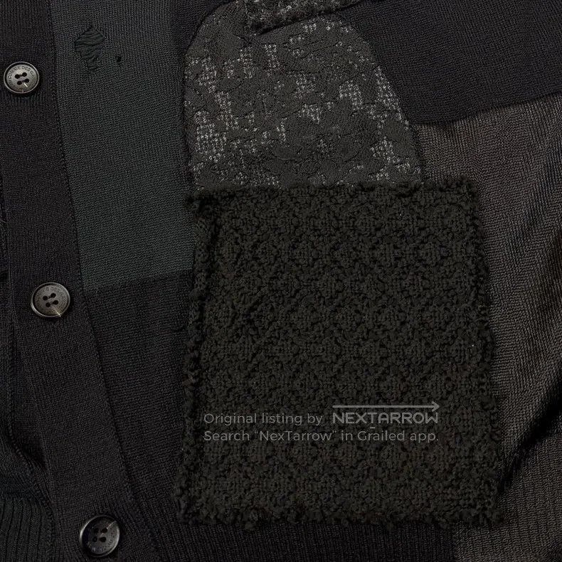 Junya Watanabe Junya Watanabe Distressed Patchwork Knit Open Cardigan Size US L / EU 52-54 / 3 - 4 Thumbnail