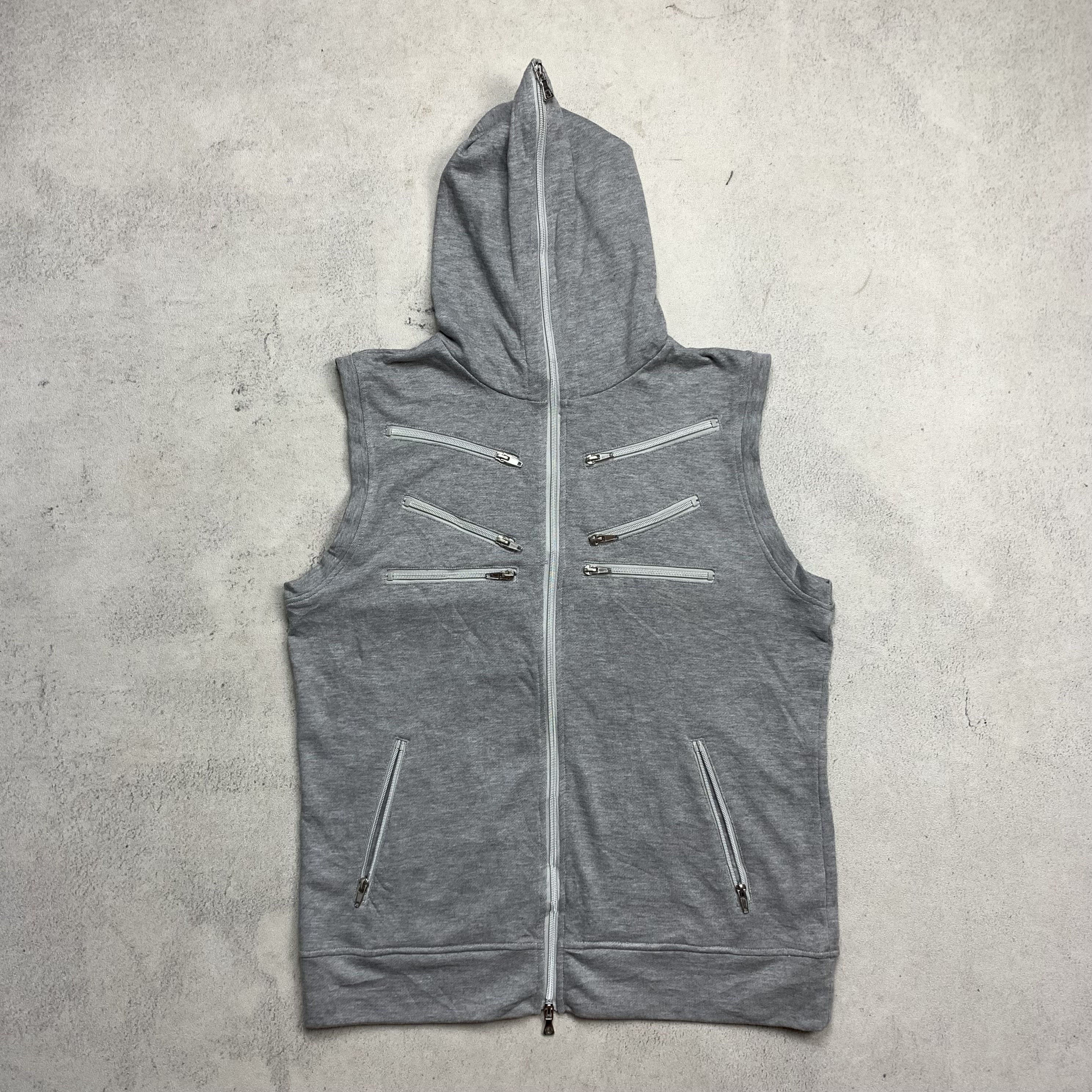 Japanese Brand Semantic Design Sleeveless Zip-Up Hoodie Vest Multi-Zipper Size US L / EU 52-54 / 3 - 1 Thumbnail