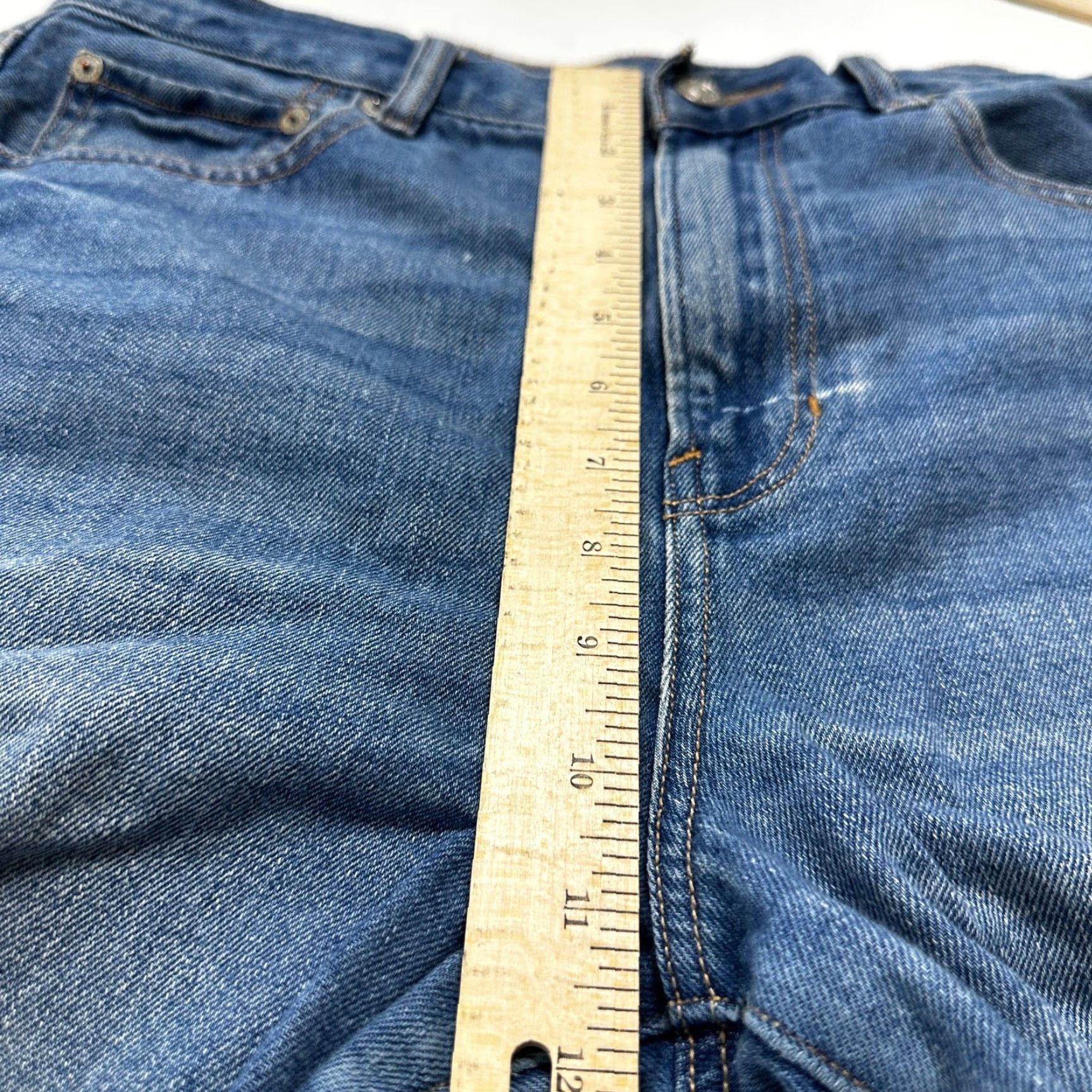 American Eagle Outfitters VINTAGE American Eagle Outfitters Mom Jeans Womens Size 12 Blue High Rise Denim Cotton PILLING 5-Pocket Y2K 90s Retro Womens Jeans Mitt Size 24" / US 00 / IT 34 - 6 Thumbnail