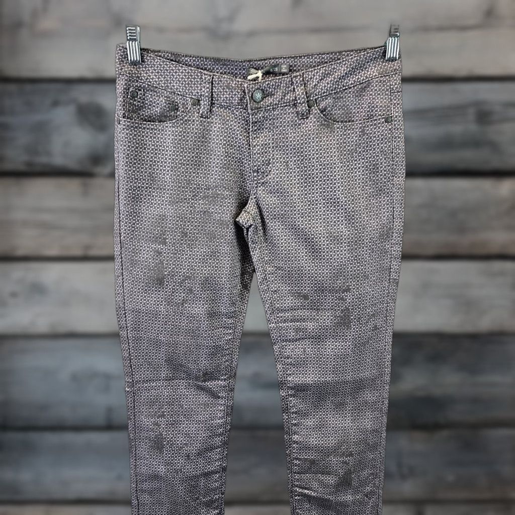 Prana prAna Womens Kara Jeans Skinny Low Rise 6 Purple Gray Multicolor Cotton 31.5 in Inseam Womens Girls Mens Size 28" / US 6 / IT 42 - 1 Thumbnail