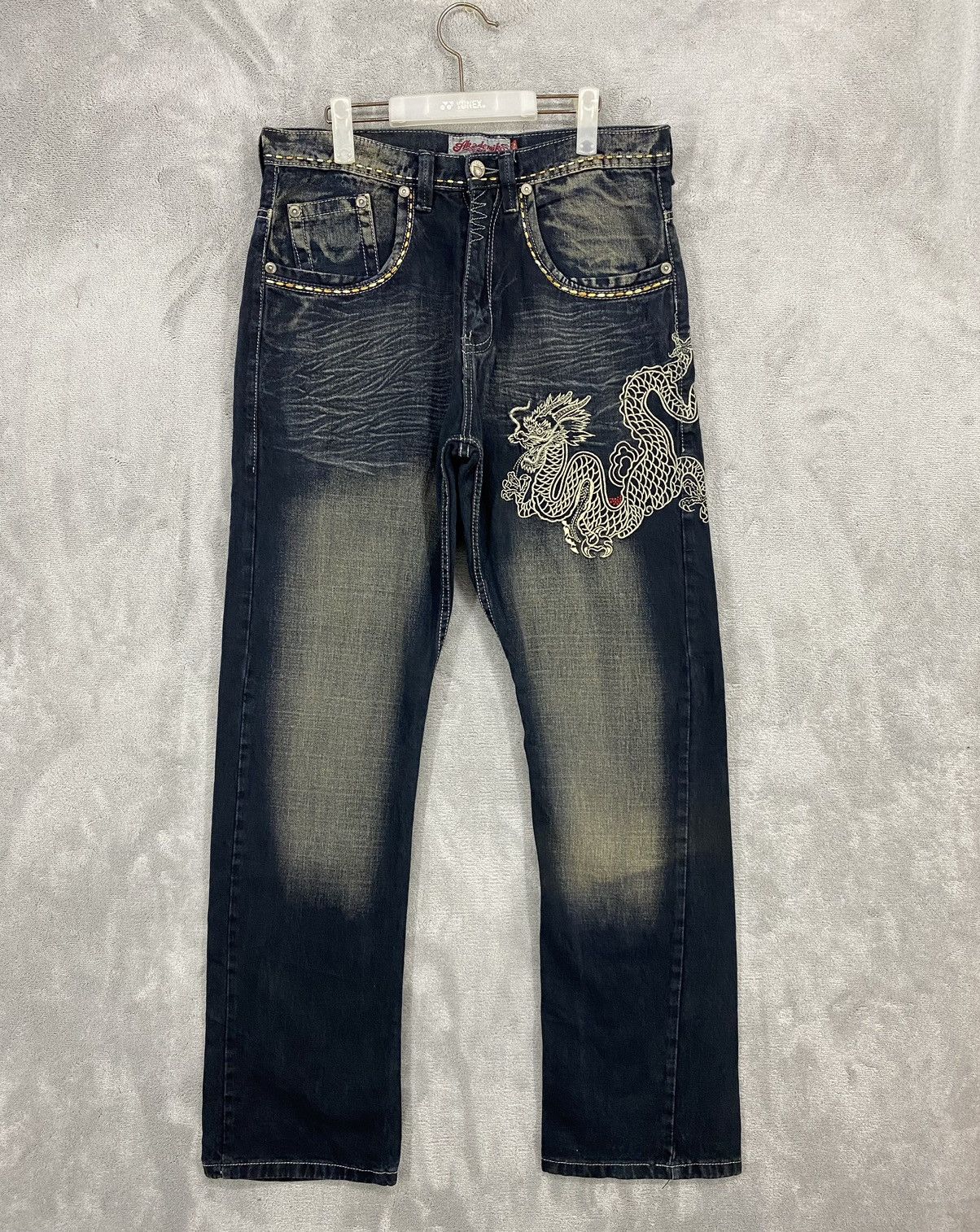 Akademiks Vintage Y2K Akedemiks Crazy Embroidered Baggy Jeans Size US 32 / EU 48 - 1 Thumbnail