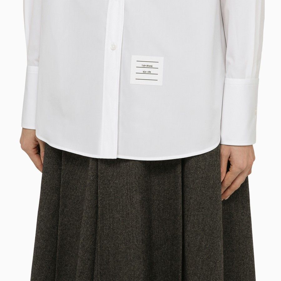 Thom Browne o1d2blof1024 Cotton Shirt in White Size S / US 4 / IT 40 - 4 Thumbnail