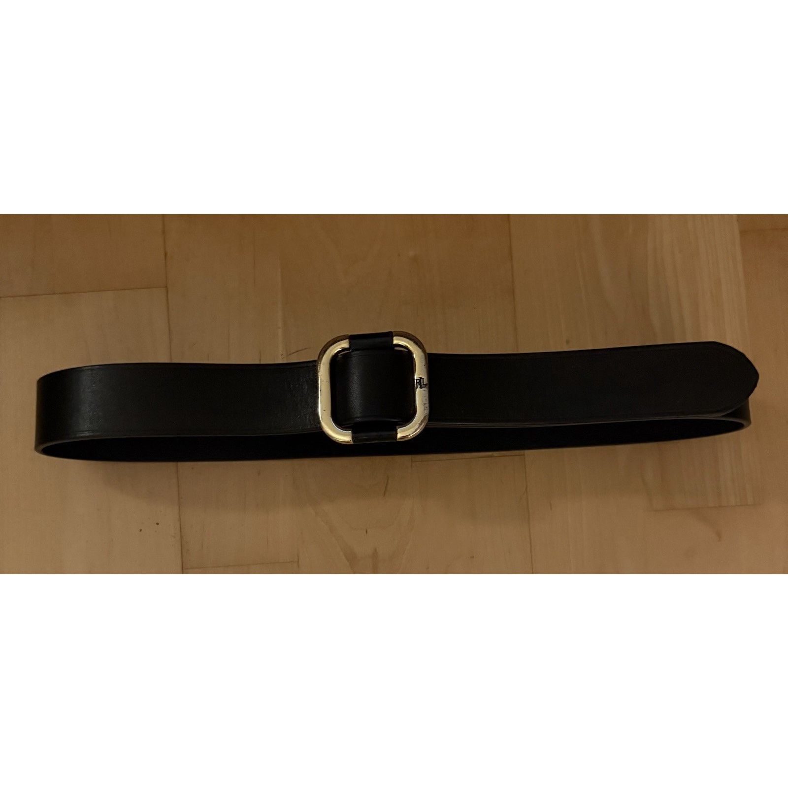 Lauren Ralph Lauren Black Leather Gold Slide-Buckle Belt Western S Ralph Lauren Black Leather Gold Slide-Buckle Belt Western S main image 2