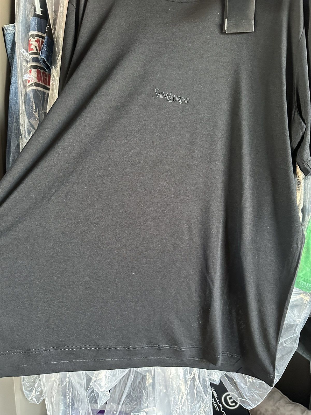 Saint Laurent Paris $620 FW23 Saint Laurent black logo viscose t shirt BNWT M Size US M / EU 48-50 / 2 - 14 Thumbnail