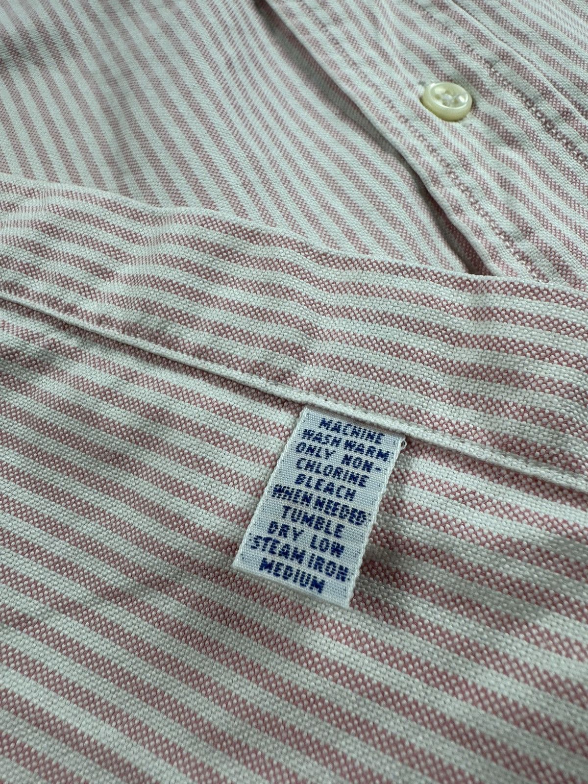 Polo Ralph Lauren Polo Ralph Lauren Yarmouth Cotton 14 1/2 Pink Button Striped Short Sleeve Shirt Size US M / EU 48-50 / 2 - 9 Thumbnail