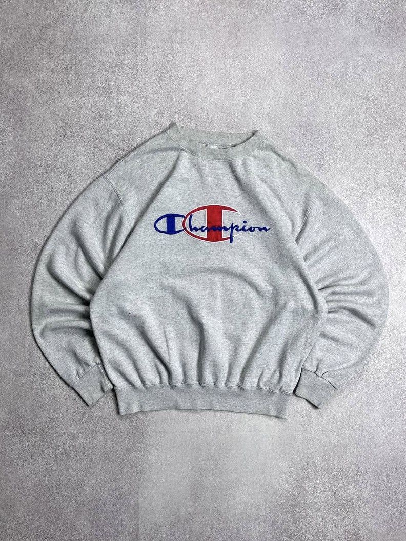 Champion × Vintage Vintage Champion Big Logo Boxy Sweatshirt Y2K M Size US M / EU 48-50 / 2 - 1 Thumbnail