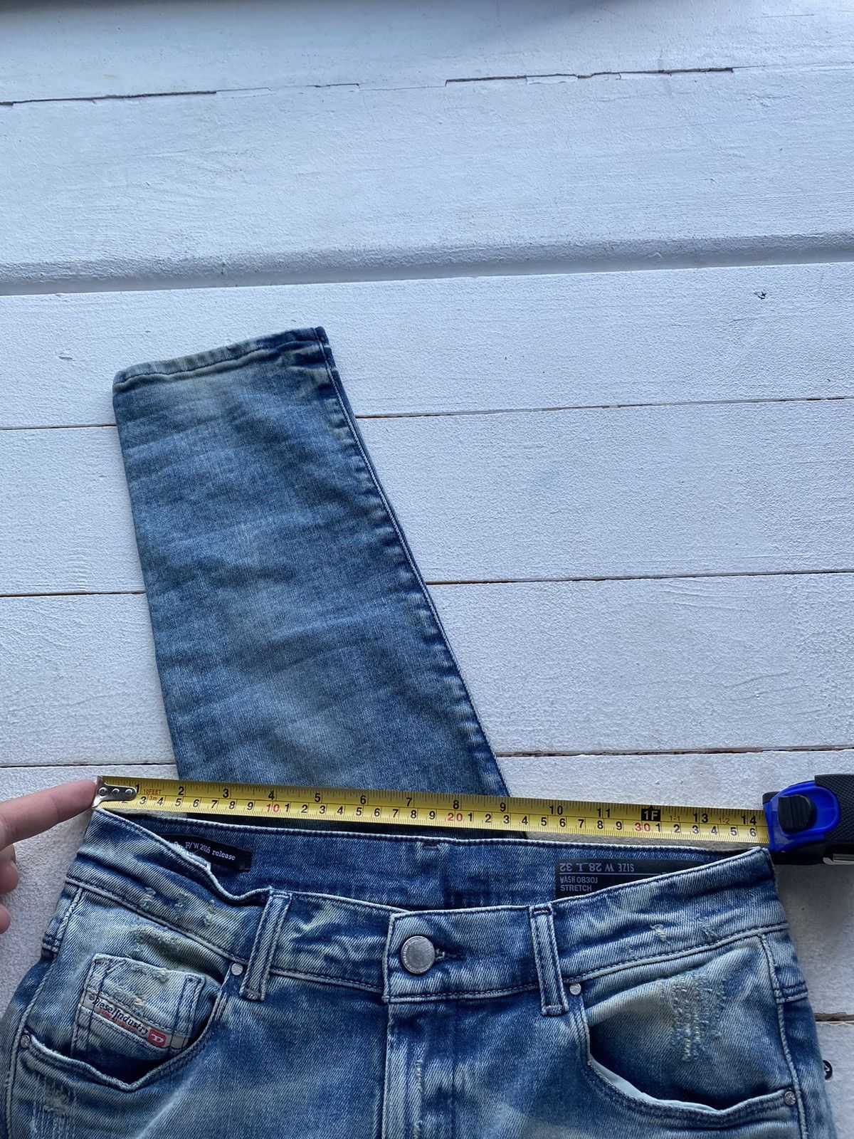 Diesel 🔗Opium Punk Diesel Distressed Washed Slim Straight Jeans Size 28" / US 6 / IT 42 - 14 Thumbnail