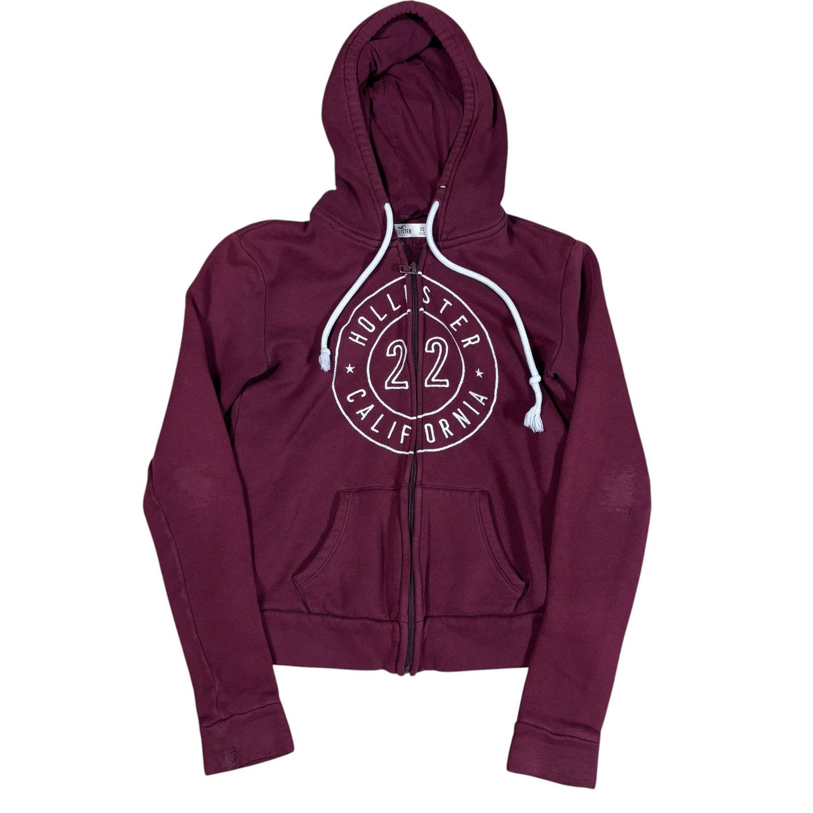 Hollister y2k 2000s style Hollister zip up hoodie maroon womens XS Size XS / US 0-2 / IT 36-38 - 1 Thumbnail