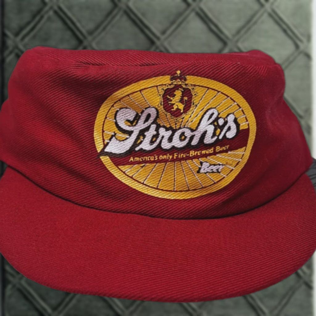 Vintage VINTAGE Strohs Beer Snapback Hat Made In USA 80s Promo Logo Red One Size Cap Mens Size ONE SIZE - 1 Thumbnail