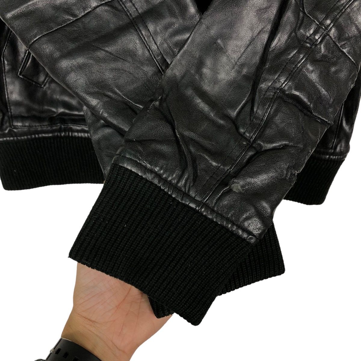 Genuine Leather 🔥90’s Soft Leather Bomber Jacket Azul Japan Made Size US S / EU 44-46 / 1 - 13 Thumbnail
