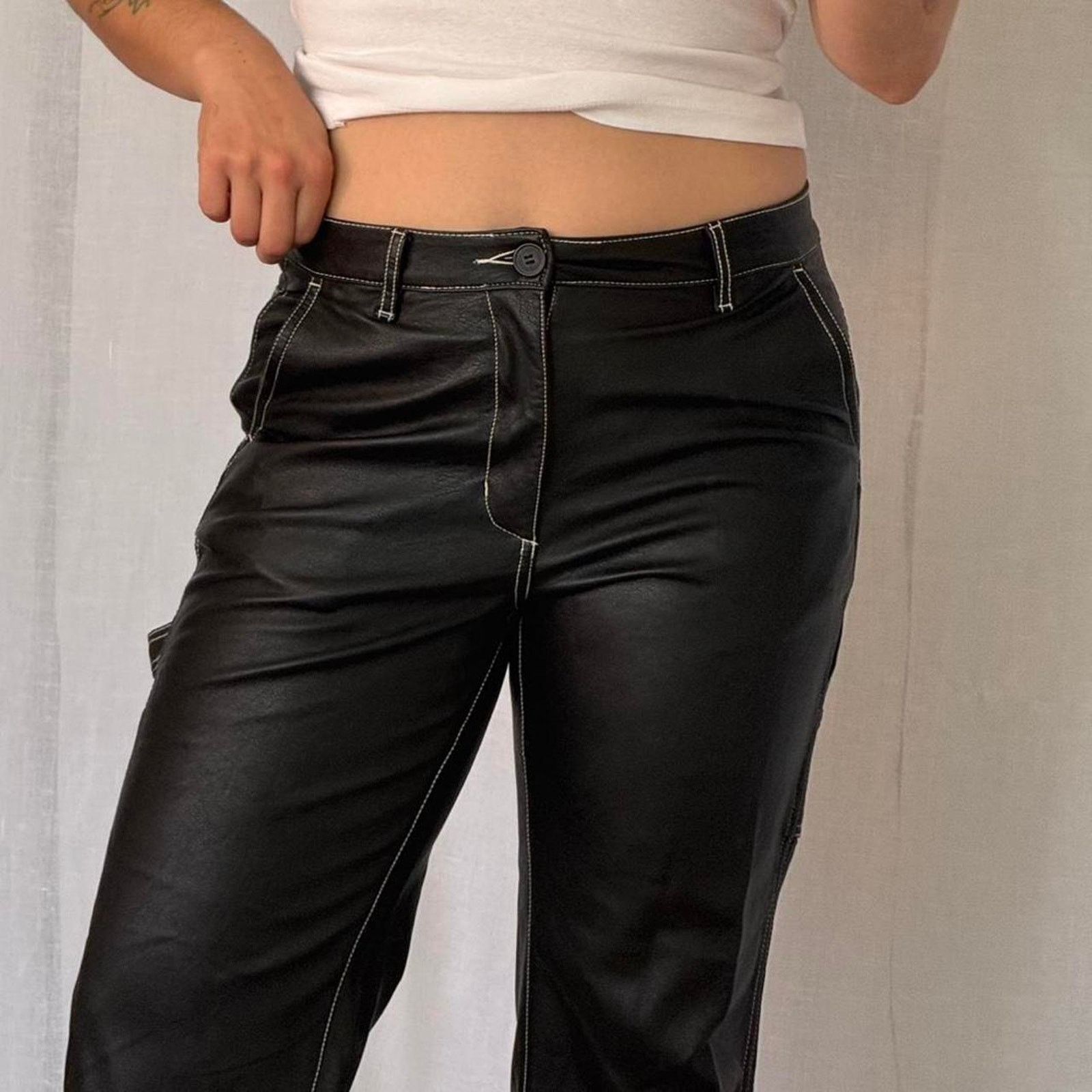 Bdg ✶ BDG black faux leather carpenter pants ✶ Size 32" / US 10 / IT 46 - 3 Thumbnail