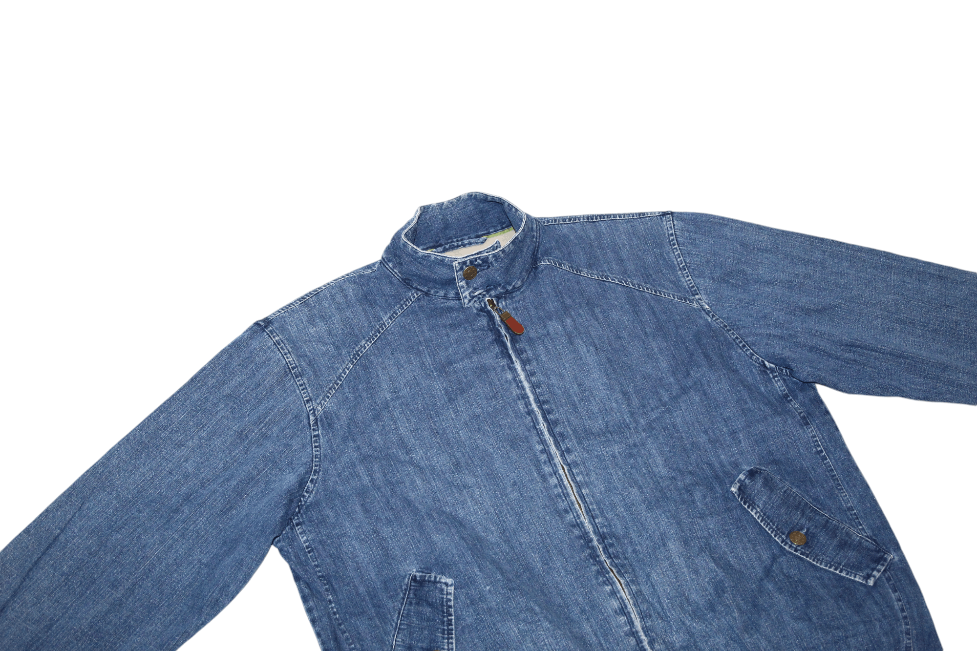 Orvis Vtg 90's ORVIS workers blue wash denim baggy bomber jacket Size US M / EU 48-50 / 2 - 4 Thumbnail