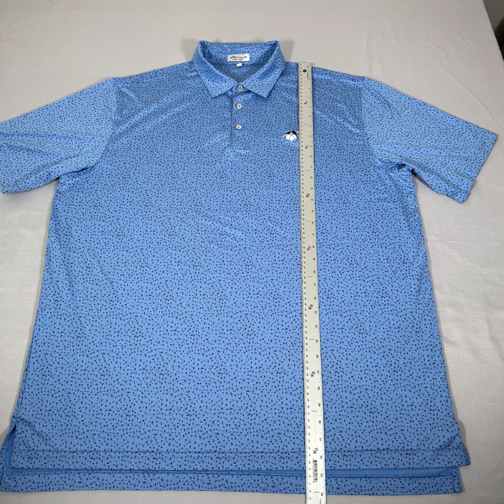 Peter Millar Peter Millar Polo Shirt Mens 2XL Blue Summer Comfort Cactus Print Golf Desert Size US XXL / EU 58 / 5 - 7 Thumbnail