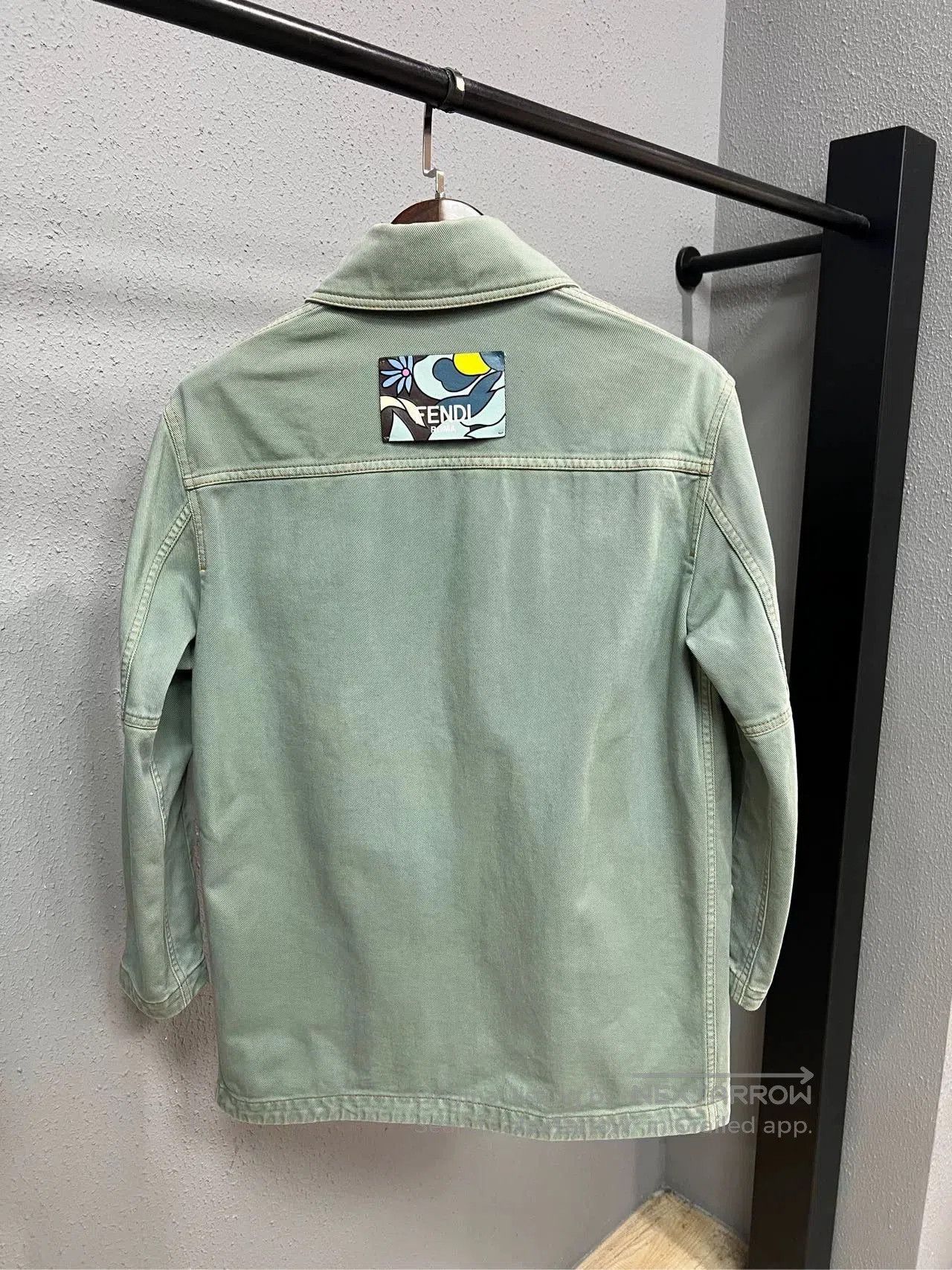 Fendi Fendi Washed Leather Patch Denim Jacket. Size XS / US 0-2 / IT 36-38 - 2 Thumbnail
