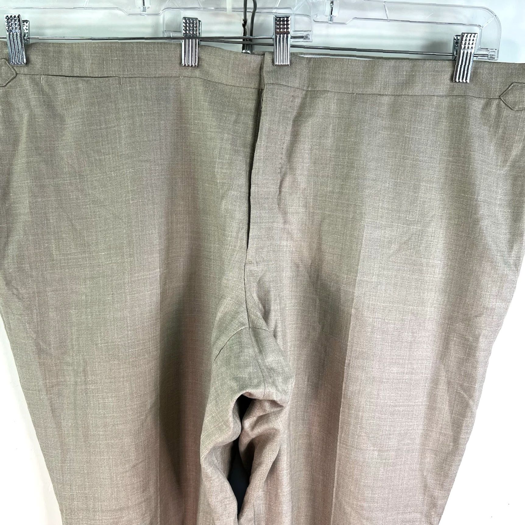 Proper Cloth Proper Cloth VBC Fresco Dress Pants Long Beige Regular 50 X 33 Men Linen Silk Wool Blend Front Flat Stretch Tie Hook N/A N/A Size US 34 / EU 50 - 4 Thumbnail