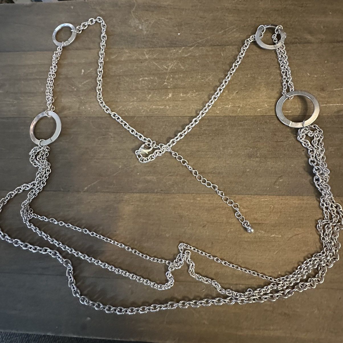 Other Long layered multi strand silver tone necklace Size ONE SIZE - 2 Thumbnail
