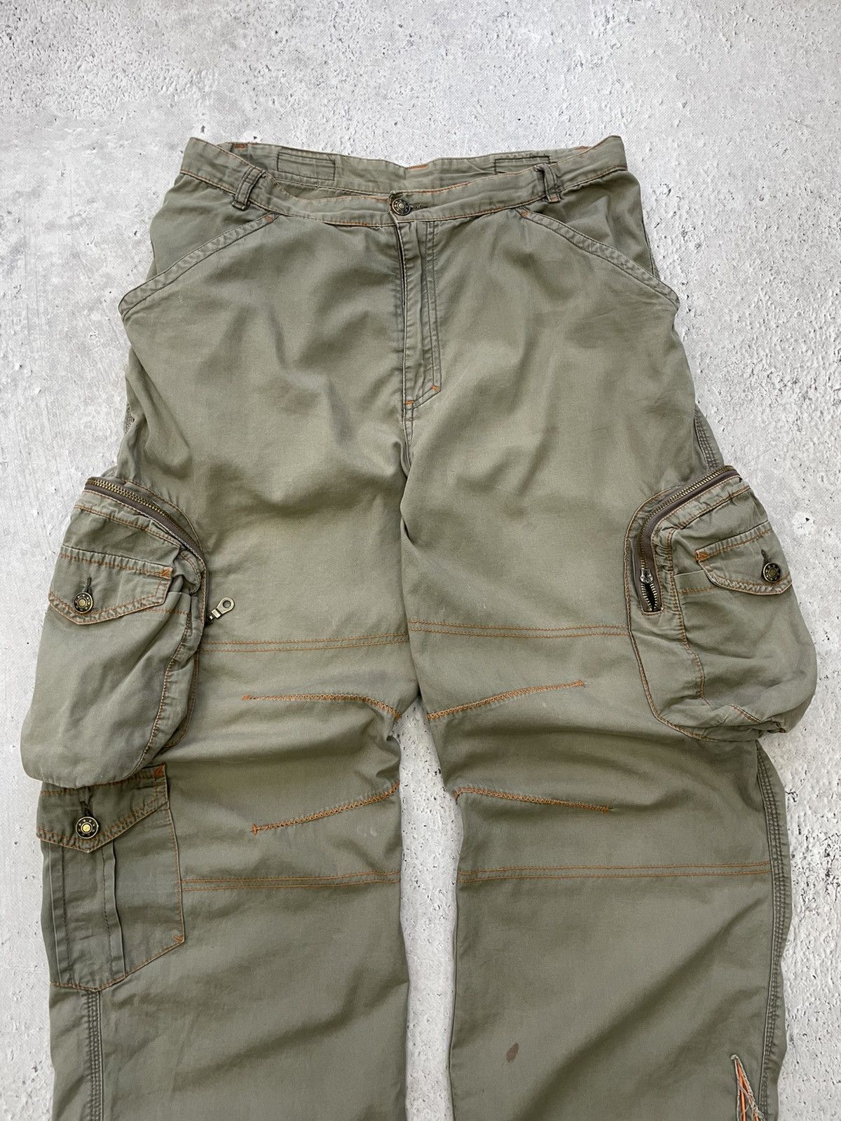 Japanese Brand × Vintage Vintage CRAZY FLAME BAGGY CARGO JAPANESE PANTS distressed Size US 32 / EU 48 - 5 Thumbnail