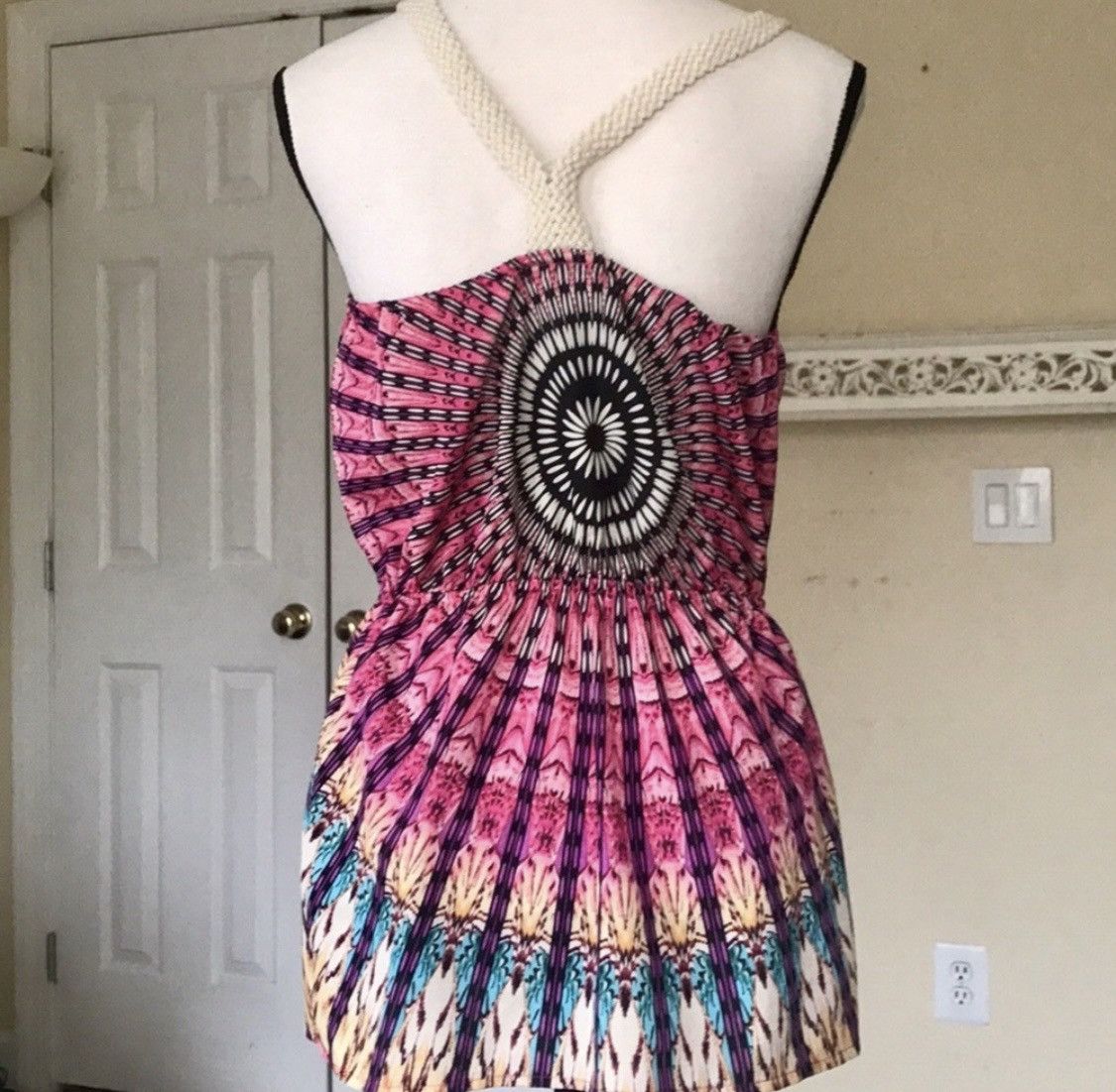 Other VINTAGE CROCHET EMBROIDERED RACERBACK TANK TOP Size M / US 6-8 / IT 42-44 - 6 Thumbnail