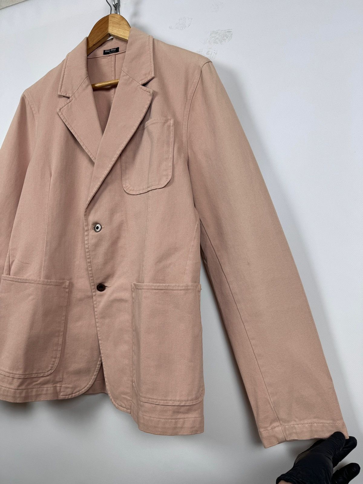 Miu Miu 00s Vintage Miu Miu by Prada Denim T.C. Pink Blazer Jacket Size US M / EU 48-50 / 2 - 10 Thumbnail