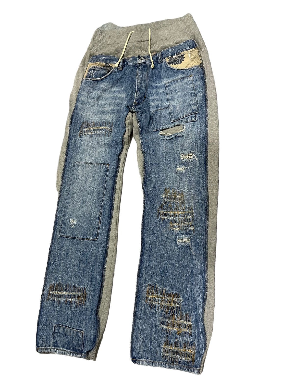 Japanese Brand × Vintage Vintage Gumu INTL Distressed Hybrid Pants Size US 32 / EU 48 - 3 Thumbnail